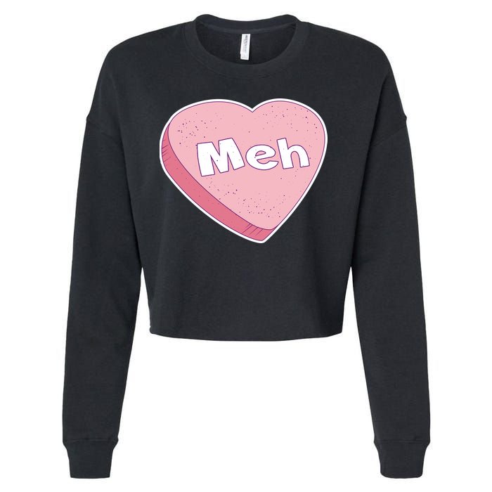 Valentine's Day Meh Conversation Heart Candy Cropped Pullover Crew