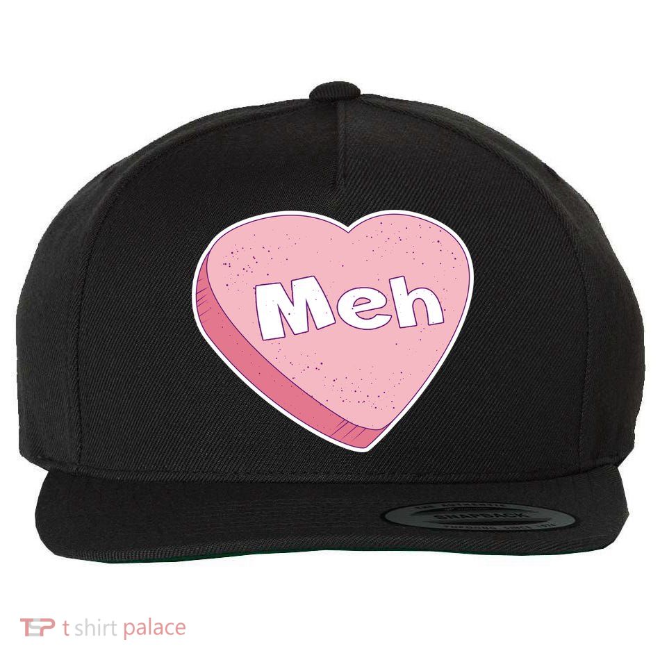 Valentine's Day Meh Conversation Heart Candy Wool Snapback Cap