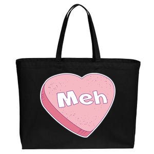 Valentine's Day Meh Conversation Heart Candy Cotton Canvas Jumbo Tote