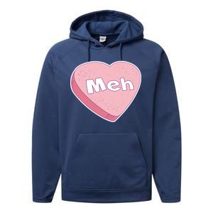 Valentine's Day Meh Conversation Heart Candy Performance Fleece Hoodie