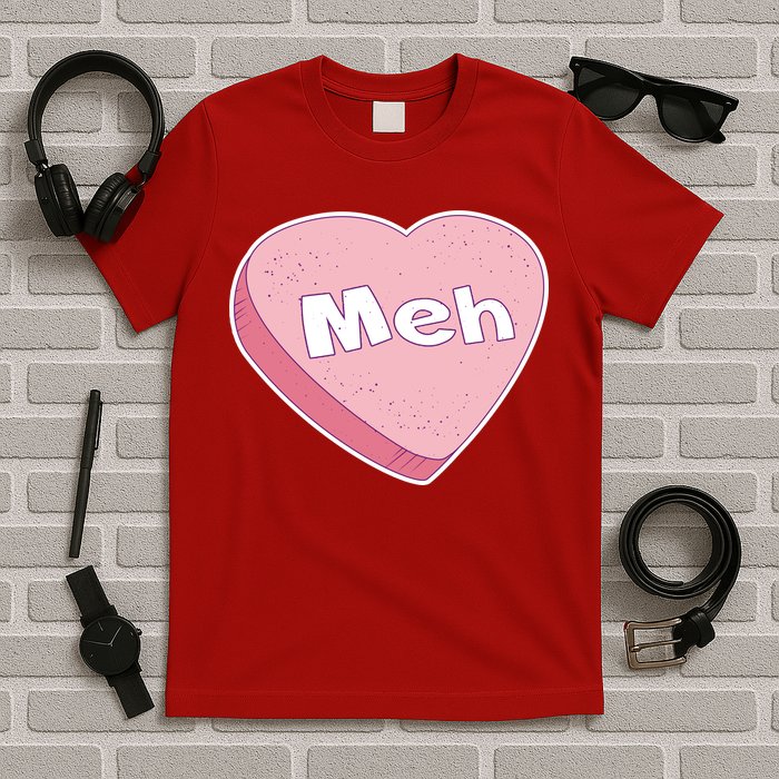 Valentine's Day Meh Conversation Heart Candy T-Shirt
