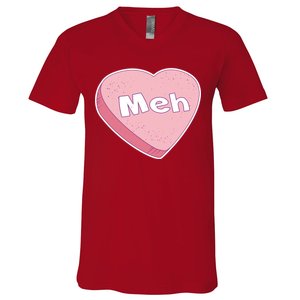 Valentine's Day Meh Conversation Heart Candy V-Neck T-Shirt