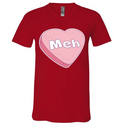 Valentine's Day Meh Conversation Heart Candy V-Neck T-Shirt