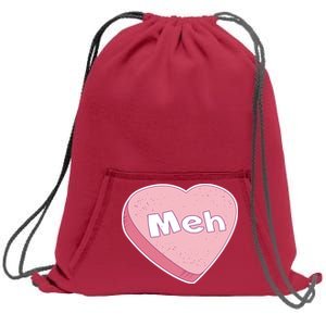 Valentine's Day Meh Conversation Heart Candy Sweatshirt Cinch Pack Bag