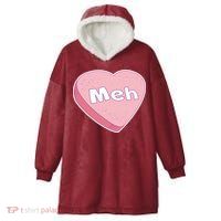 Valentine's Day Meh Conversation Heart Candy Hooded Wearable Blanket