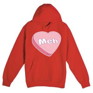 Valentine's Day Meh Conversation Heart Candy Premium Pullover Hoodie