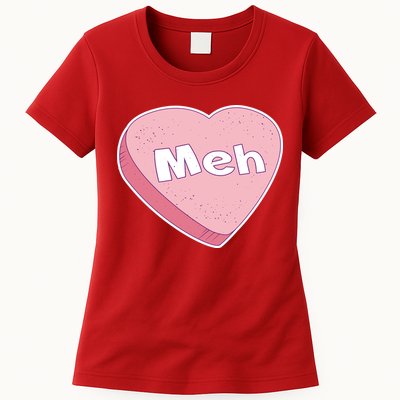 Valentine's Day Meh Conversation Heart Candy Womens T-Shirt