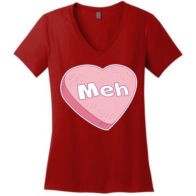 Valentine's Day Meh Conversation Heart Candy Women's V-Neck T-Shirt