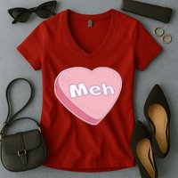Valentine's Day Meh Conversation Heart Candy Women's V-Neck T-Shirt