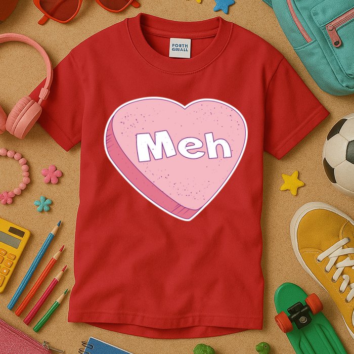 Valentine's Day Meh Conversation Heart Candy Kids T-Shirt