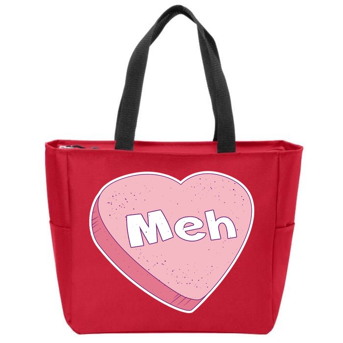 Valentine's Day Meh Conversation Heart Candy Zip Tote Bag