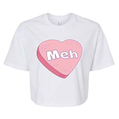 Valentine's Day Meh Conversation Heart Candy Bella+Canvas Jersey Crop Tee