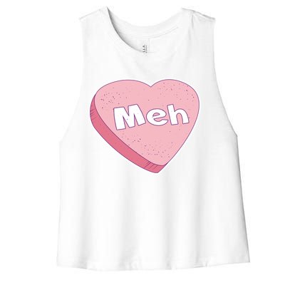 Valentine's Day Meh Conversation Heart Candy Women's Racerback Cropped Tank