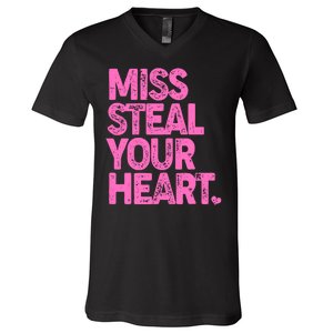 Valentine's Day Miss Steal Your Heart V-Neck T-Shirt