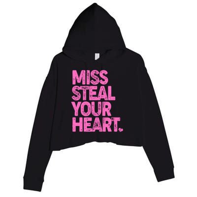 Valentine's Day Miss Steal Your Heart Crop Fleece Hoodie