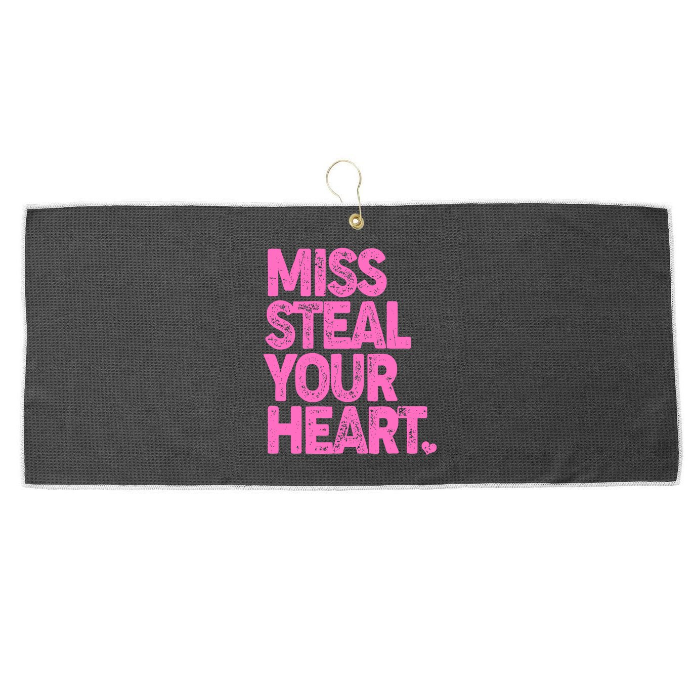Valentine's Day Miss Steal Your Heart Large Microfiber Waffle Golf Towel