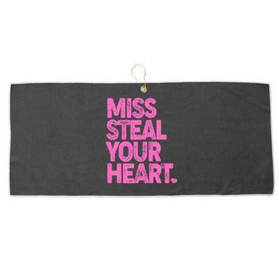 Valentine's Day Miss Steal Your Heart Large Microfiber Waffle Golf Towel