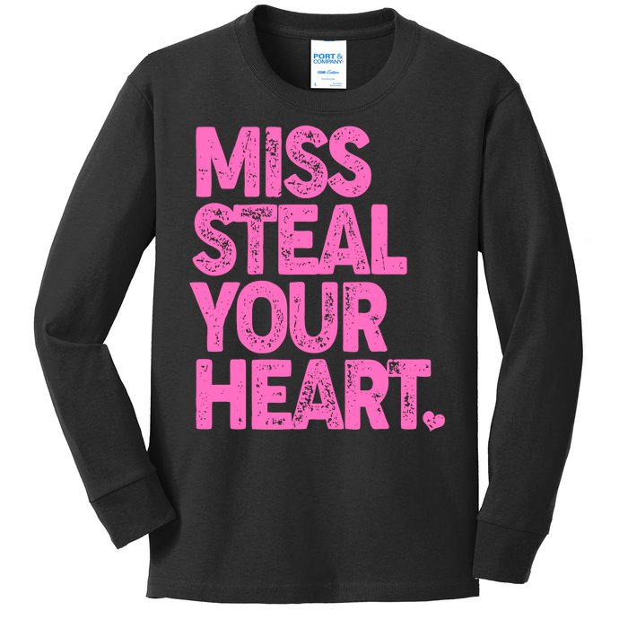 Valentine's Day Miss Steal Your Heart Kids Long Sleeve Shirt