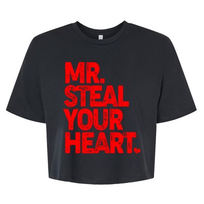 Valentine's Day Mr Steal Your Heart Bella+Canvas Jersey Crop Tee