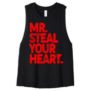 Valentine's Day Mr Steal Your Heart Women's Racerback Cropped Tank