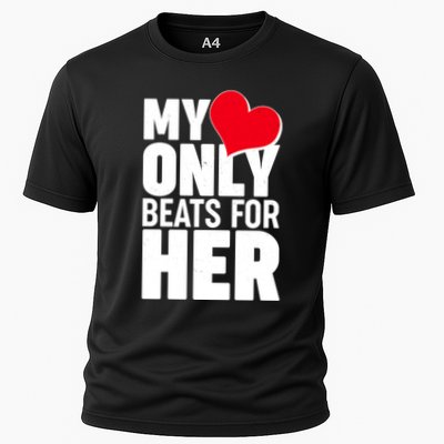 Valentine's Day My Heart Only Beats for Her Matching Couples Performance Shirt