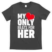 Valentine's Day My Heart Only Beats for Her Matching Couples T-Shirt
