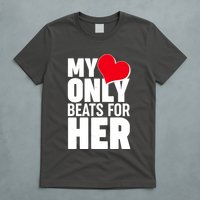 Valentine's Day My Heart Only Beats for Her Matching Couples T-Shirt