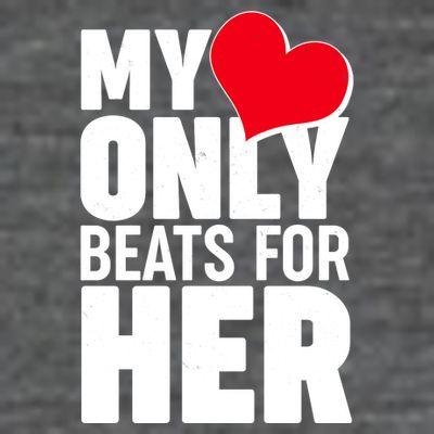 Valentine's Day My Heart Only Beats for Her Matching Couples T-Shirt