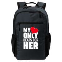 Valentine's Day My Heart Only Beats for Her Matching Couples Backpack