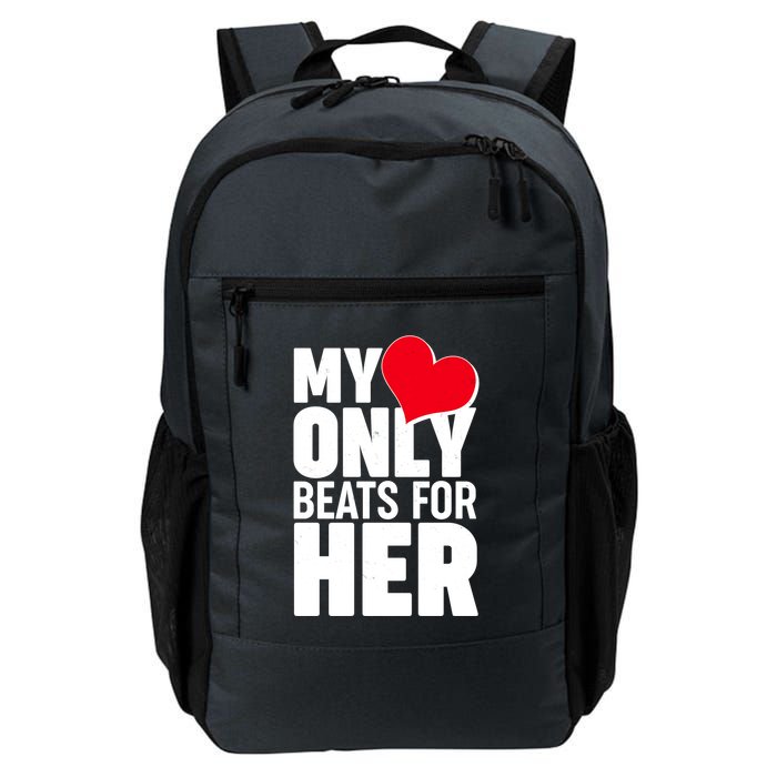 Valentine's Day My Heart Only Beats for Her Matching Couples Backpack