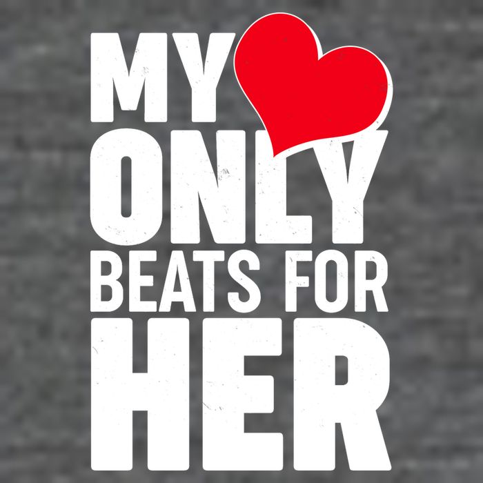 Valentine's Day My Heart Only Beats for Her Matching Couples Mesh Reversible Basketball Jersey Tank