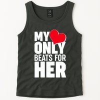 Valentine's Day My Heart Only Beats for Her Matching Couples Tank Top