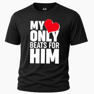 Valentine's Day My Heart Only Beats for Him Matching Couples Performance Shirt