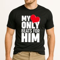 Valentine's Day My Heart Only Beats for Him Matching Couples Performance Shirt