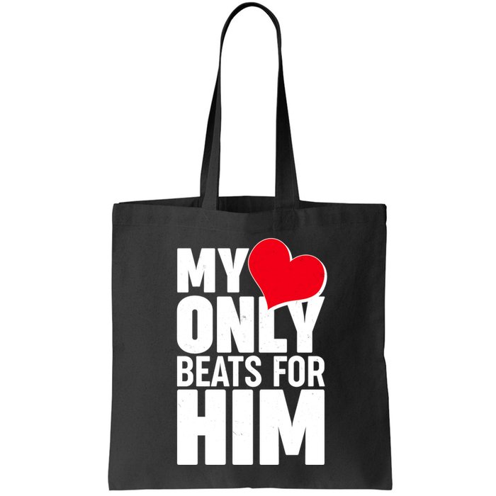 Valentine's Day My Heart Only Beats for Him Matching Couples Bag
