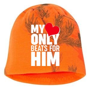 Valentine's Day My Heart Only Beats for Him Matching Couples Kati - Camo Knit Beanie