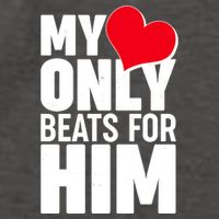 Valentine's Day My Heart Only Beats for Him Matching Couples Vector Backpack