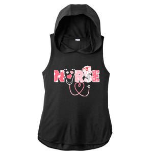 Valentine's Day Nurse Love Ladies PosiCharge Tri-Blend Wicking Draft Hoodie Tank