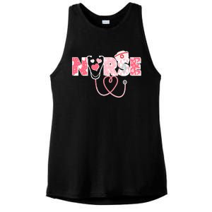 Valentine's Day Nurse Love Ladies PosiCharge Tri-Blend Wicking Tank