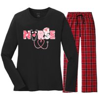 Valentine's Day Nurse Love Women's Long Sleeve Flannel Pajama Set 