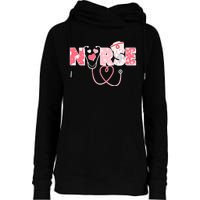 Valentine's Day Nurse Love Womens Funnel Neck Pullover Hood