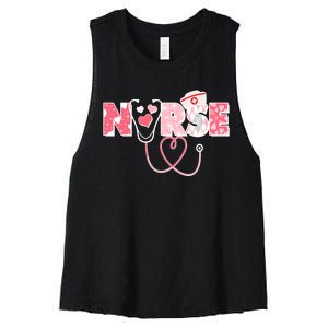 Valentine's Day Nurse Love Women's Racerback Cropped Tank