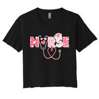 Valentine's Day Nurse Love Women's Crop Top Tee