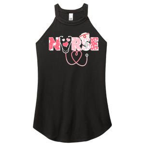 Valentine's Day Nurse Love Women's Perfect Tri Rocker Tank