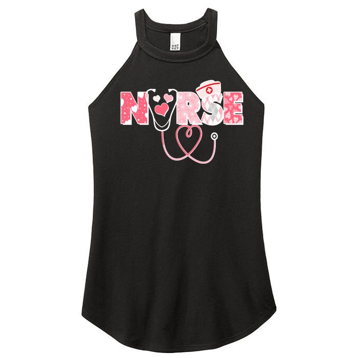 Valentine's Day Nurse Love Women's Perfect Tri Rocker Tank