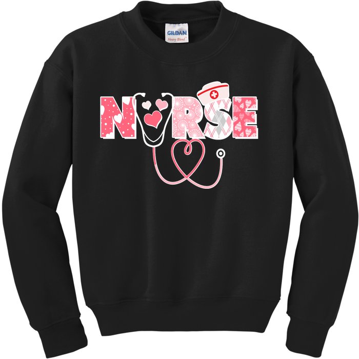 Valentine's Day Nurse Love Kids Sweatshirt