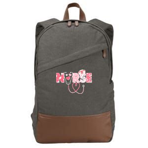 Valentine's Day Nurse Love Cotton Canvas Backpack