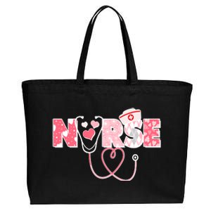 Valentine's Day Nurse Love Cotton Canvas Jumbo Tote