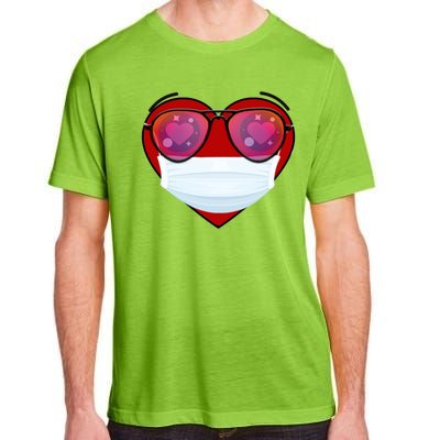 Valentines Day Quarantine Mask Heart Adult ChromaSoft Performance T-Shirt