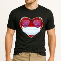 Valentines Day Quarantine Mask Heart Cooling Performance Crew T-Shirt